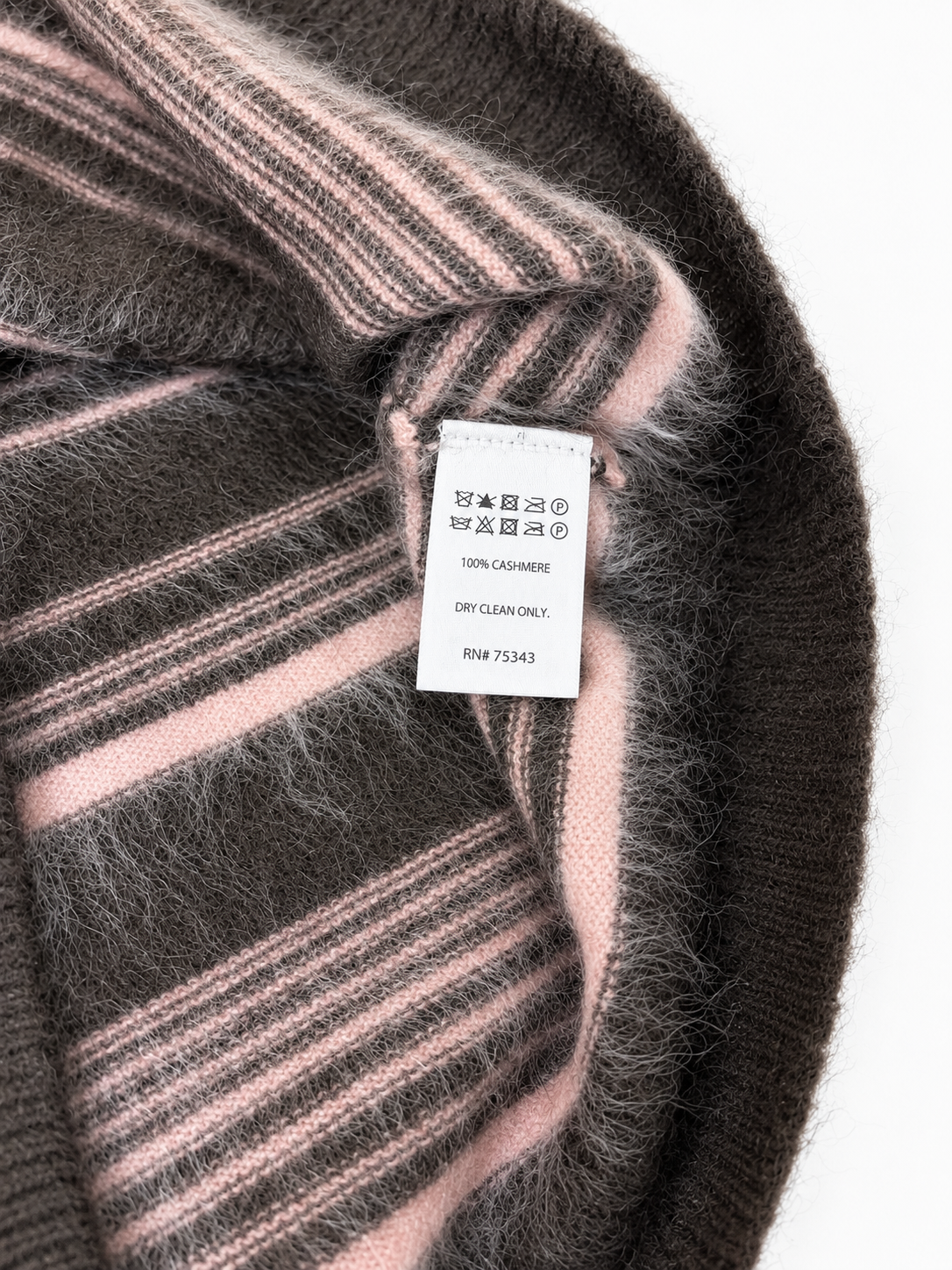 Jason Wu Short Sleeve Cashmere Sweater – Brown/Pink Stripe, Size S – photo 4 of 4