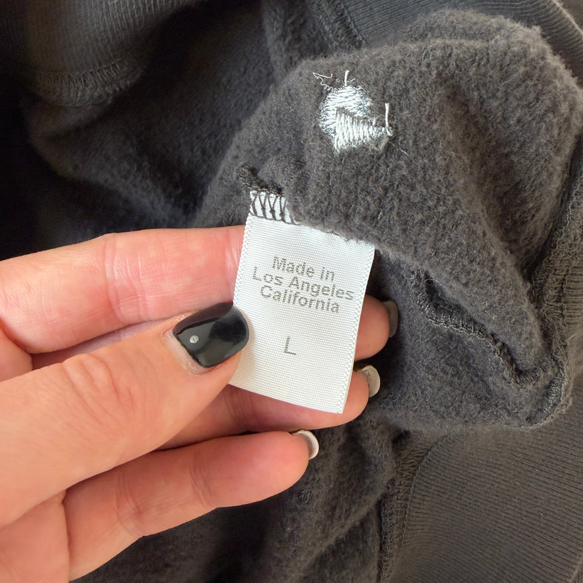 Clare V. Fringe Sweatshirt – Charcoal Grey, Size L