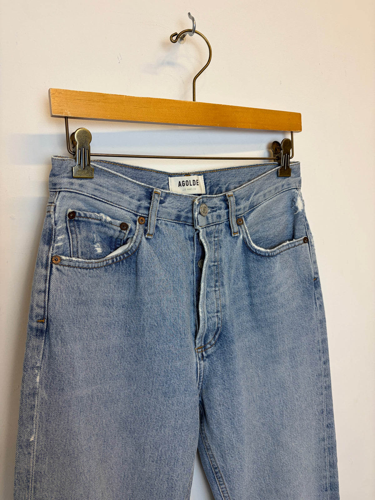AGOLDE Lana Mid Rise Straight Leg Jeans – Light Wash, Size 25