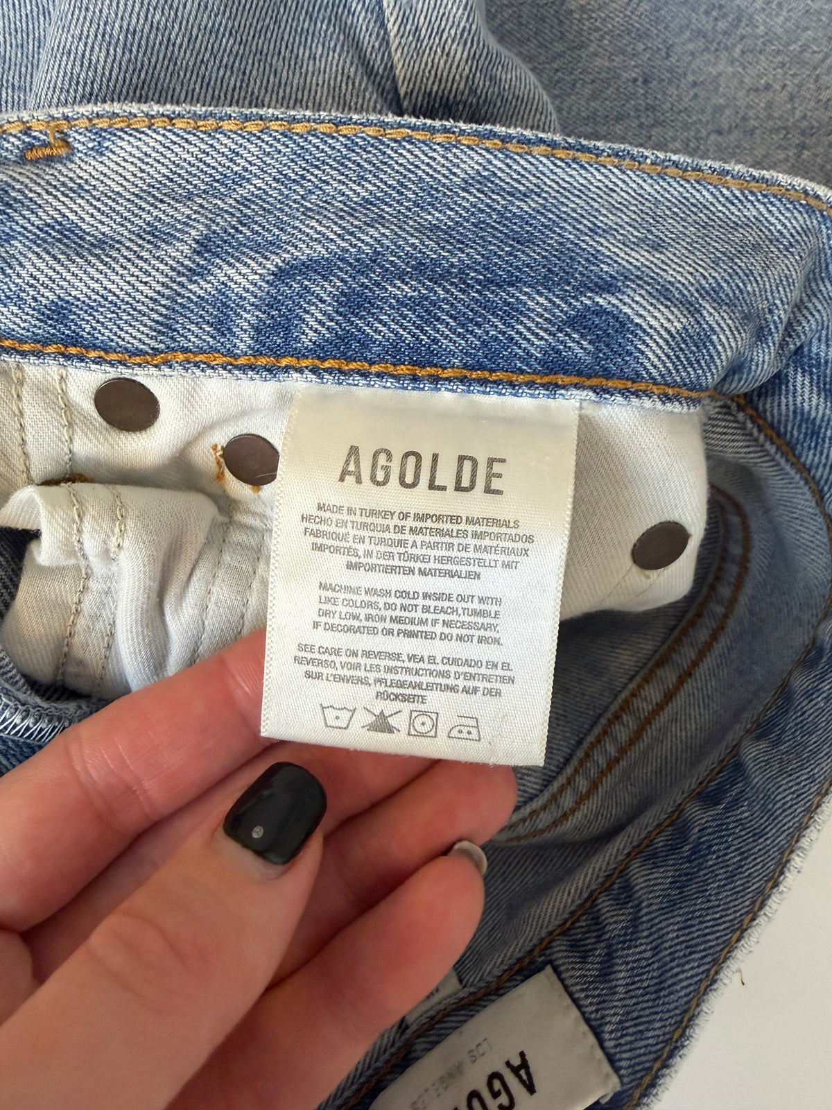 AGOLDE Lana Mid Rise Straight Leg Jeans – Light Wash, Size 25