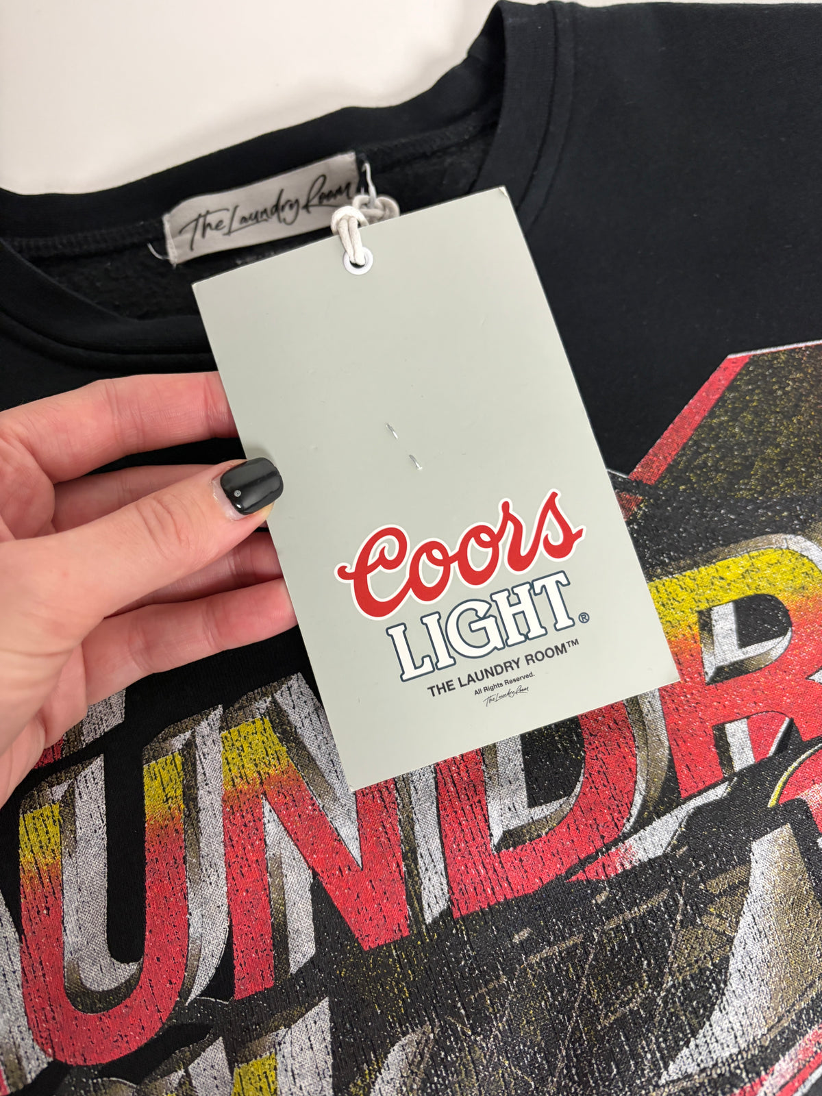 The Laundry Room x Coors Light sweatshirt, New With Tag
