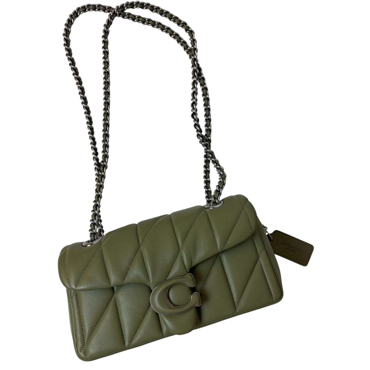 Coach Quilted Tabby 20 Shoulder Bag Olive Green (2024)