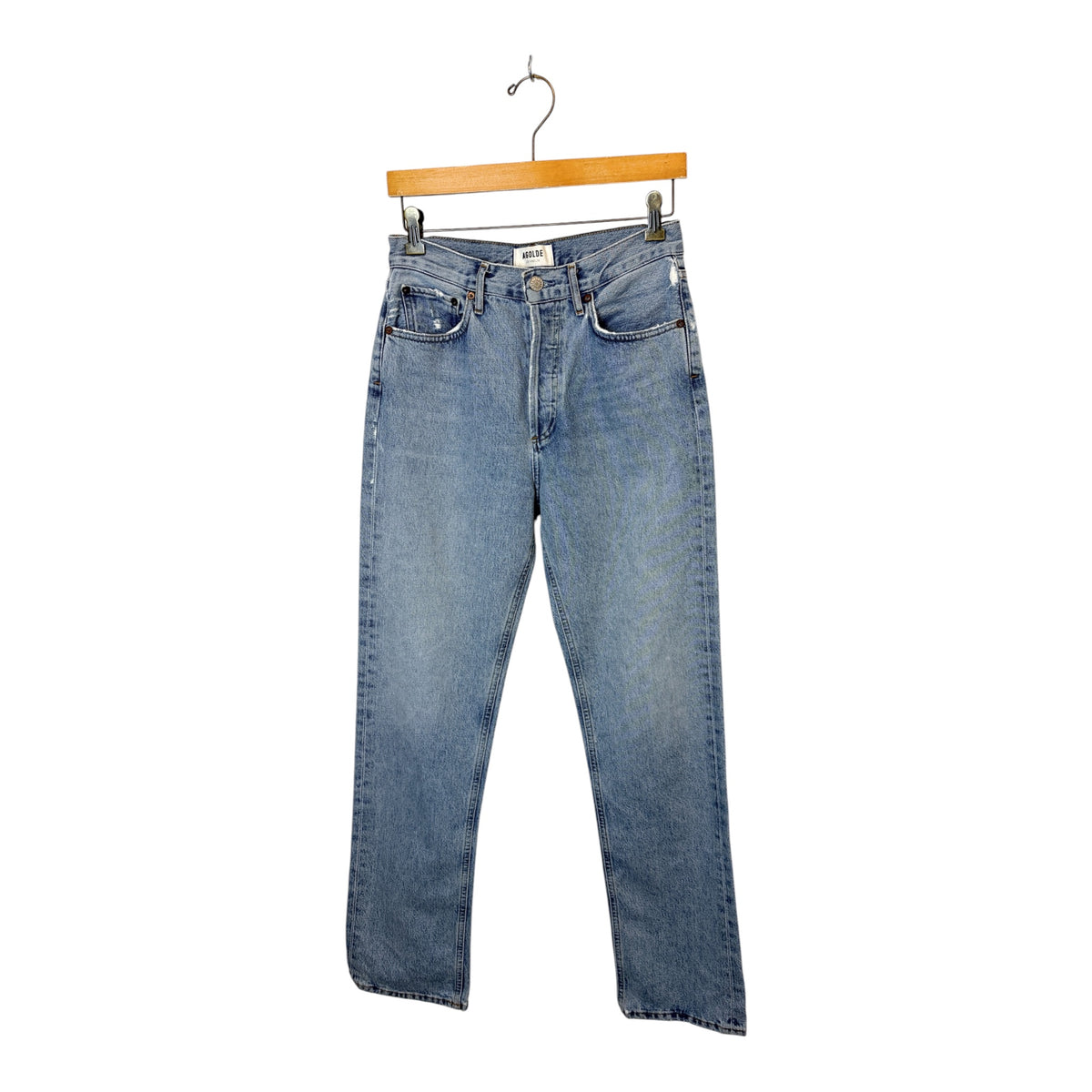 AGOLDE Lana Mid Rise Straight Leg Jeans – Light Wash, Size 25