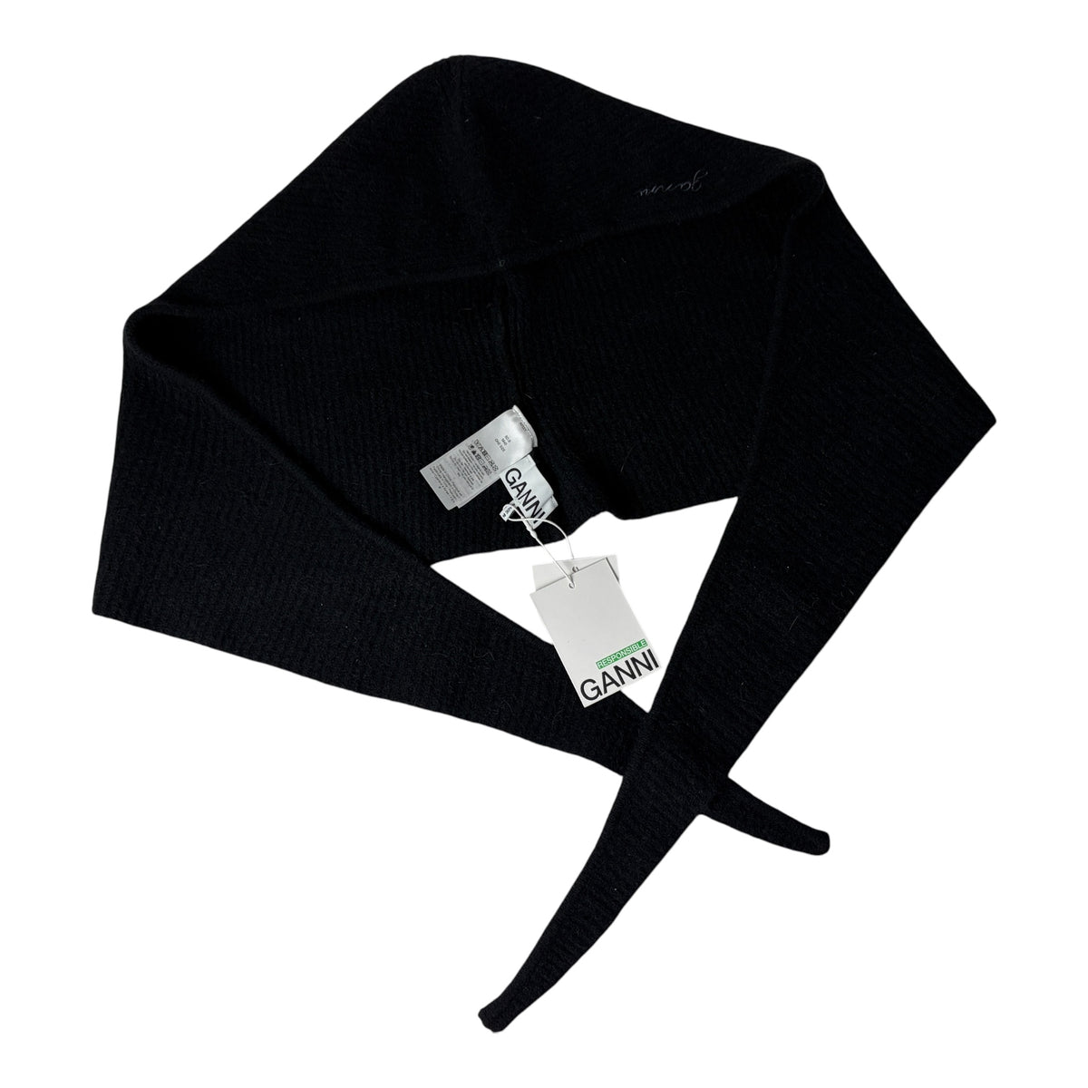 GANNI Soft Wool Balaclava in black New With Tags
