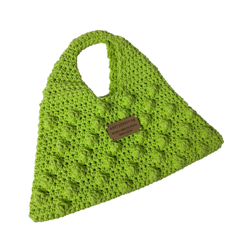 Kaktusmaffian Trea Chibolas Crochet Bag – Neon Green, Cotton